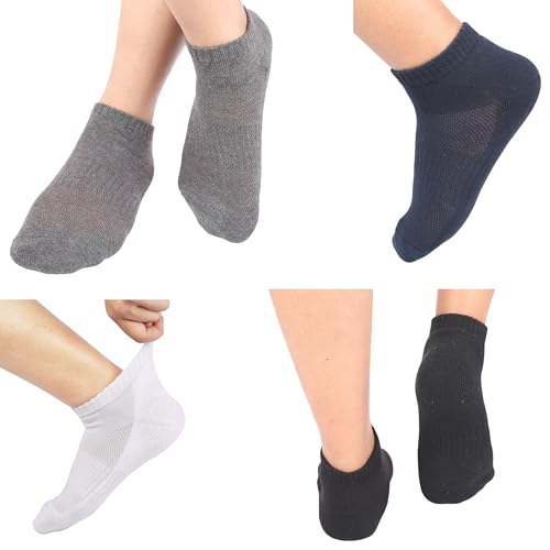Image of Women Cotton No Show Mesh Socks Low Cut Breathable Reinforced Double Layer Cushioned Seamless Ribbed Instep Firm Grip