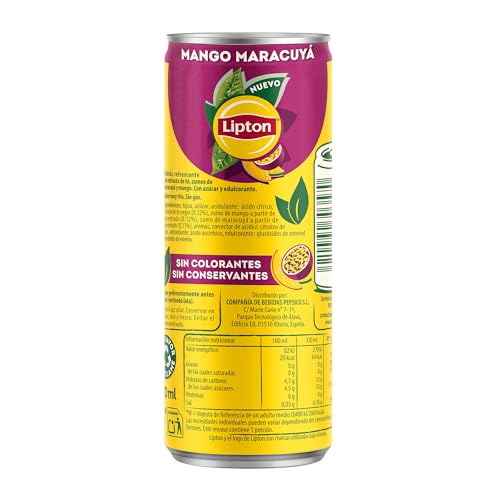 Miniatura 3 de Lipton Mango Maracuyá 330ml, Refresco De Té, Pack De 24 X 330 Ml