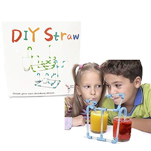 DIY Crazy Straws, BOFA STRAWS DIY STRAWS Creative Straws Kit for Little Friends Build Creative Design Straws Educational Toys(30PCS)
