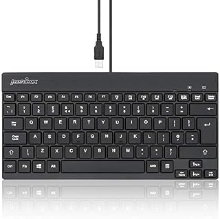 Perixx PERIBOARD-326 Wired USB Mini Backlit Keyboard, Quiet Typing Design, QWERTY UK