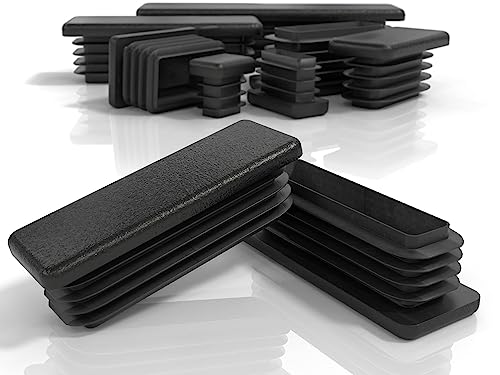 PD® Tapones Laminares 80x40mm para Tubo Cuadrado | Rectangulares de Plástico PE | para Acero, Acero Inoxidable, Aluminio y Perfil de Aluminio | 10 PTS.