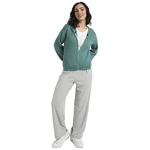 Image of PINACOLADA Women's Colorblock Sweatshirt with Ribbed Hem for Casual Wear | Low-High Neck | Long Sleeve | Button Closure | Cotton Sweatshirt Crafted with Comfort Fit for Everyday Wear