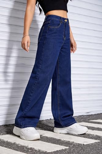 Image of ADBUCKS Stretchable Denim Fabric High Rise Straight Fit Jeans for Girls