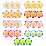GAFATORY 27Pcs Hawaiian Flower Hair Clips Plumeria Flowers Hair Barrettes Beach Hair Accessories Tropical Party Decorations Artificial Tropical Flowers for Beach, Party, Wedding,Swimming