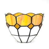 HJRegaFimu Wymiana cienia 15 cm świeża prosta kratka witrażowa lampa dekoracja domu abażury akcesoria pasują do lamp wiszących, sufitowych, ściennych lamp podłogowych (giallo)