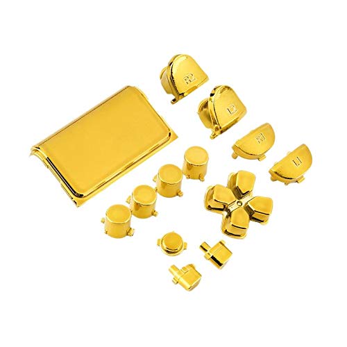 New Full Chrome Button Replacement Mod Game Kit for Playstation 4 PS4 Controller Joystick Video Game Playstation Gold Color