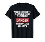 Haute tension de danger, électricien amusant T-Shirt