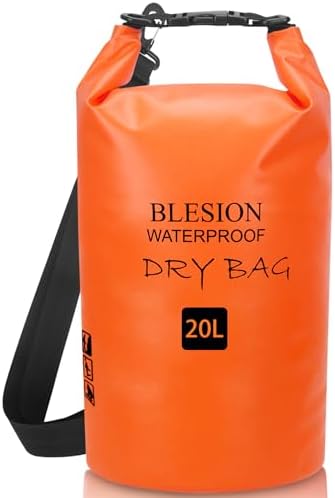 BLESION Borse Impermeabile, Sacca Impermeabile, Dry Bag 5L 10L 15L 20L 30L con Tracolla Regolabile per Spiaggia Sport d'Acqua Trekking Kayak Canoa Pesca Rafting Nuoto Campeggio