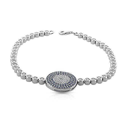 My Daily Styles 925 Sterling Silver Evil Eye Tennis Bracelet for Women – 7.5