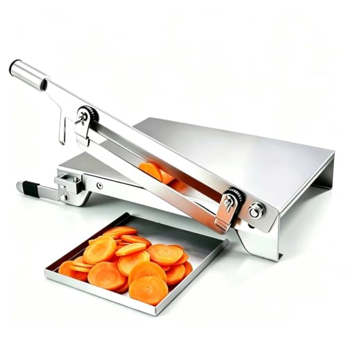 Cortador manual de carne, cortador de huesos de acero inoxidable con mango antideslizante, grosor ajustable para la cocina del hogar, perfecto para carne congelada y más