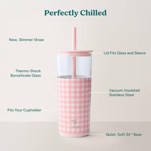 Image of REDUCE Aspen - 20oz Vacuum Insulated Glass Tumbler - Extra Wide Straw & Lid