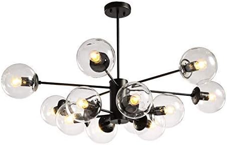 Lámparas de techo, lámparas de araña, luces novedosas, iluminación industrial, 6 luces, accesorio E27 de mediados de siglo, vidrio esmerilado