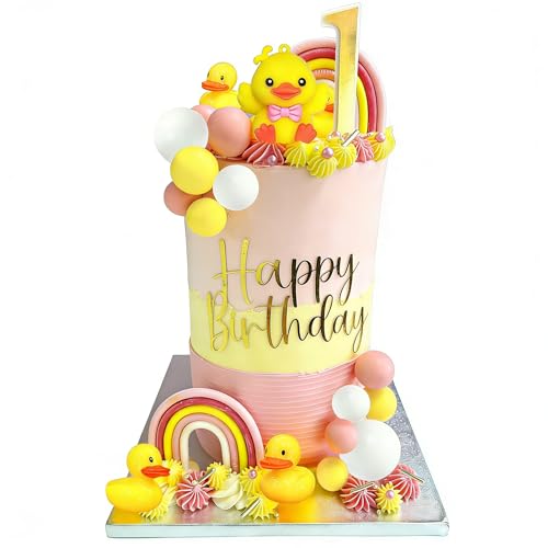 Yellow Duck Cake Topper Rubber Duck Cake Decorations Ducks Birthday Decor