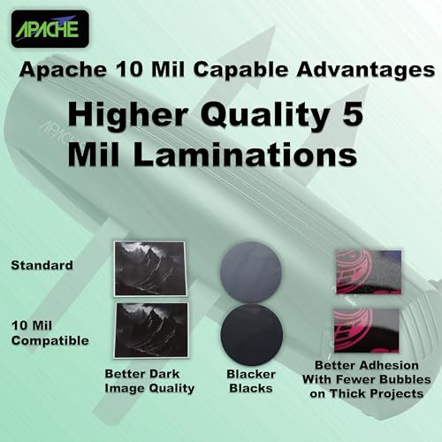 Image of Apache 13 Inch 3-10 Mil (and 13mil) Thermal Laminator for Better Seal for 5 Mil, Thick Projects in 10 Mil, Multiple 3-5 Mil Pouches At Once, Simple Reliable Compact Design for Office, School, & Crafts