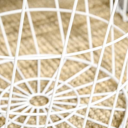 Homcom End Tables Set Of 2, Nesting Tables With Storage, Round Accent Side Tables With Removable Top For Living Room, Bedroom, White/Natural #TOP7