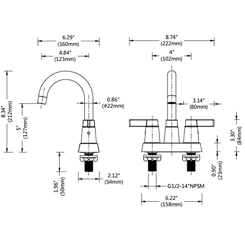 Bathroom Faucet Brushed Nickel 2-Handle Bathroom Sink Faucet 360 Degree High Arc Swivel Spout Centerset 4 Inch Vanity Faucet Rv Bathroom Faucet 3 Holes Lavatory Faucet #TOP5