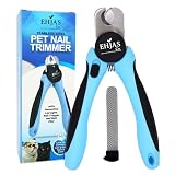 EHJAS Co. Dog Nail Clippers with LED Light & Quick Sensor, Pet Nail Trimmer with Safety Guard, Nail Catcher & Filer, Professonal Grooming Clippers for Dogs & Cats (Blue)