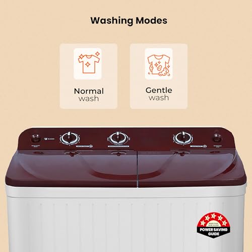 Image of Power Guard 7 kg 5 Star Semi-Automatic Top Loading Washing Machine Appliance (PG70WM-BG-OP, Burgundy, Powerful Motor, Effective Wash Pulsator,Air Turbo Drying,1380 RPM & Castors)
