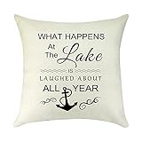 Lake Lover Gift Throw Pillow Cover Lake Life Gift for Wome Men Pillow Case Lake House Owner Gift...