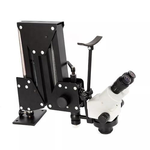 PIAOCAIYIN Jewelry Microscope Stand, Professional 7x-45x Zoom Multi-Directional Microscope Stand, Aluminum Alloy Gem Diamond Setting Machine Jewelry Making Tool