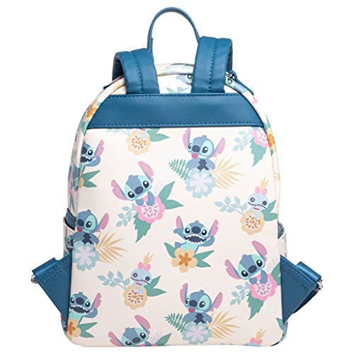 Loungefly x Disney Lilo & Stitch Hawaiian Flowers Stitch and Scrump AOP Backpack2