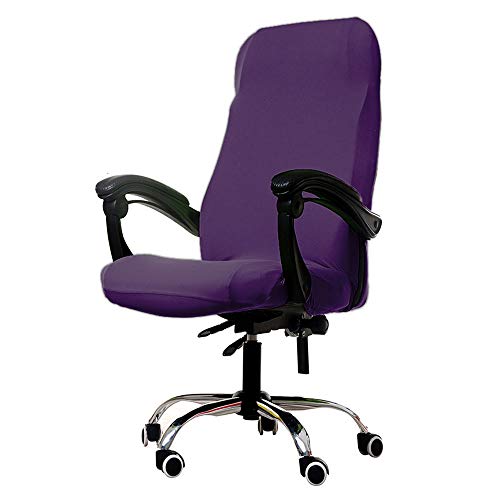 Melaluxe Office Chair Cover - Universal Stretch Desk Chair Cover, Computer Chair Slipcovers (Size: M) - Purple