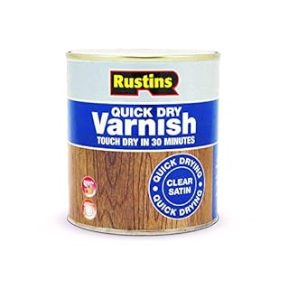 Rustins Quick Dry Varnish Clear Satin 500ml -Fast-Drying Water-Based Wood Varnish; Durable Non-Yellowing Finish in Gloss, Satin or Matt for Indoor Use