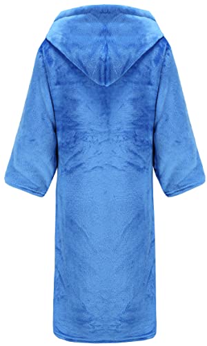 Image of Kids Hooded Bathrobe Girls Soft Plush Hooded Flannel Pajamas Sleepwear Boys Spa Robe