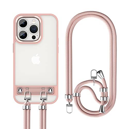 Dob Sechs Phone Case Design For Iphone12 Pro Max Case With Lanyard, Crossbody Phone Case For 12 Pro Max 6.7 Inches, Clear Iphone Case With Strap, Adjustable Detachable Rope, Hard Pc Back Cover Case #TOP1