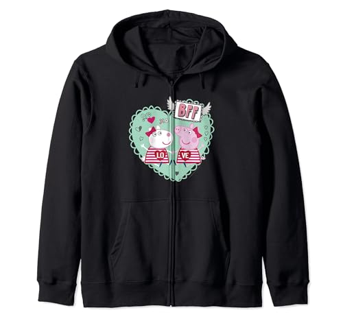 Sweat Peppa Pig Valentine's Day à capuche et motif cœur pour enfant