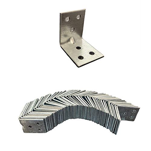 Pack of 50 Angle Connectors 30 x 30 x 25 mm 90 Degree Furniture Corner Angle Brackets L-Shaped Furniture Angle with Screws for Attachment Angle Bracket Cover