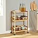 mit günstig Kaufen-[en.casa] Servierwagen Huddinge Rollwagen mit 3 Ebenen Küchenwagen Bambus Aufbewahrungsregal mit Rollen 80 x 53 x 30 cm Beistellwagen