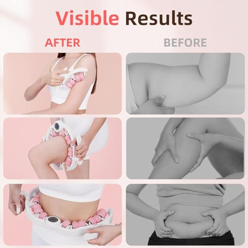 Luxulist Cellulite Massage Roller for Legs, Anti Cellulite Massage Tool with Detachable Handle, Cellulite Remover for Legs, Lymphatic Drainage & Deep Tissue Pain Relief (Pink) — view 5