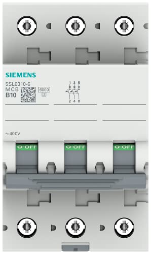 Disjoncteur 3 pôles 10 A Siemens 5SL6310-6 haute performance 400 V