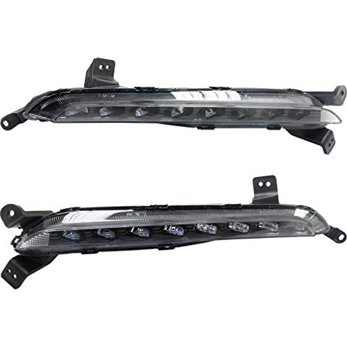 CarLights360: For 2016 Hyundai Sonata Daytime Running Light Assembly Driver and Passenger Side Pair DOT Certified w/Bulbs - Replaces HY2562101 HY2563101 (Vehicle Trim: HYBRID)