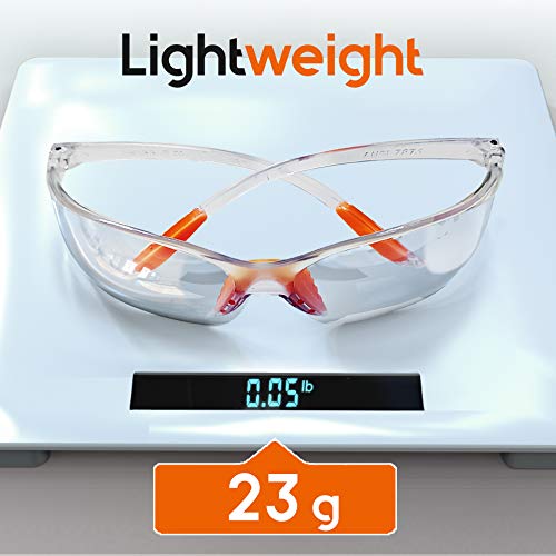 Safety Glasses Uv 400 Protection For Eye Protection & Corded Earplugs Kit-Lightweight, Thick, Anti Fog, Scratch Resistant, Clear, Wraparound Eyewear For Indoor/Outdoor Work (Set Of 3) #TOP3