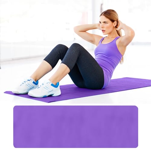 Yoga Mat,Exercise Mat for Men & Women,68"×23" Non Slip 4mm Thick Workout Mat for Home Yoga, Pilates, Stretching, Fitness Workouts Gym Workout (Purple)