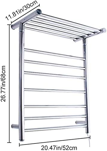 Stainless Steel Electric Heated Towel Rail - 7 Bar Wall-Mounted Towel Warmer and Drying Rack Efficient Heated Towel Rack for Spa-Like Comfort Perfect for Bathrooms.
