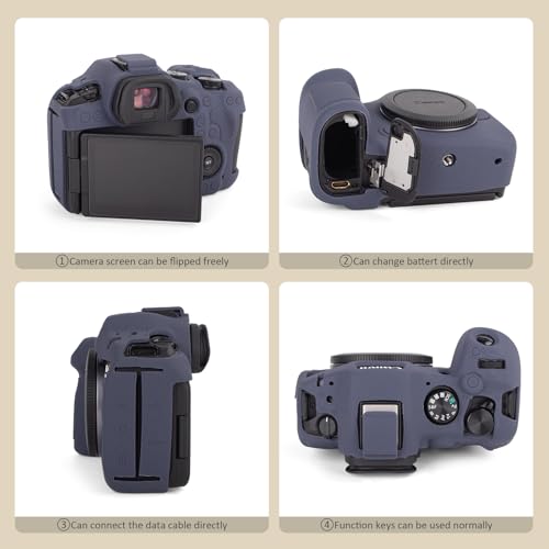 Funda de silicona para Canon EOS R6 Mark III color azul oscuro miniatura 3