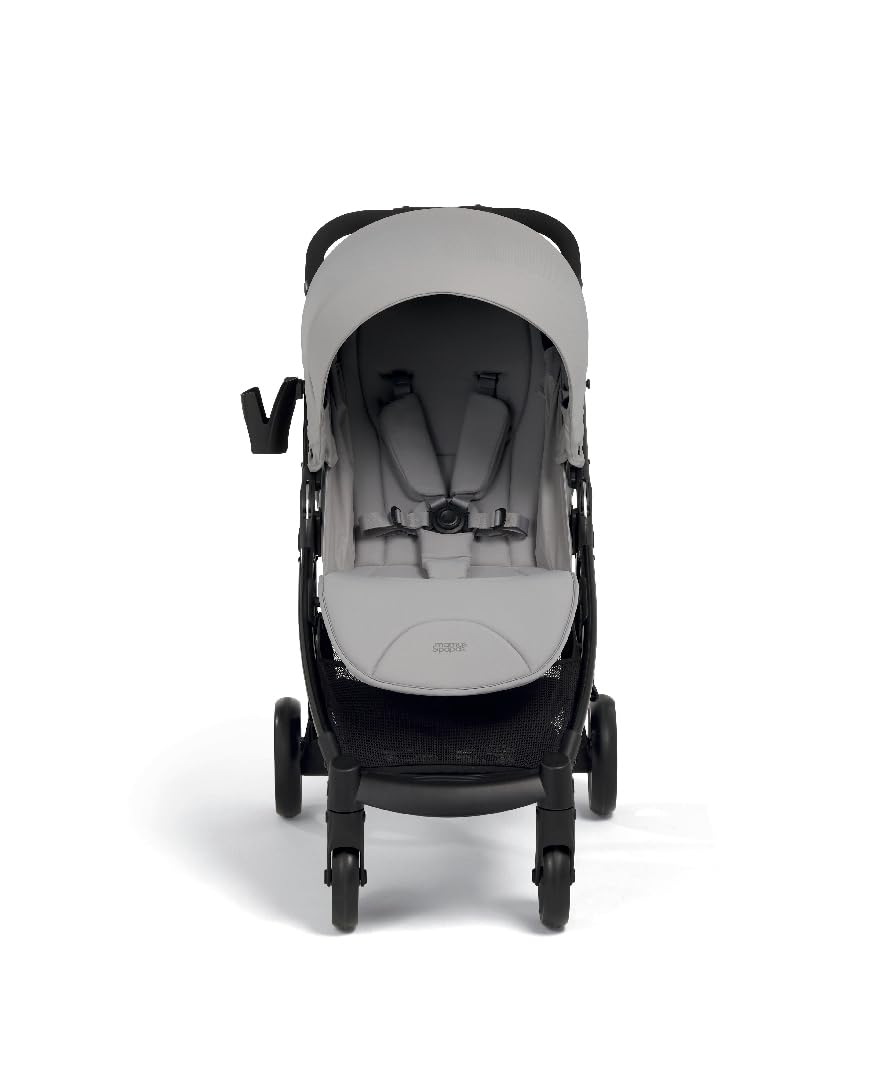 Mamas & Papas Armadillo - Passeggino pieghevole compatto con una mano, ruote bloccabili e ampio cappuccio regolabile, colore: grigio