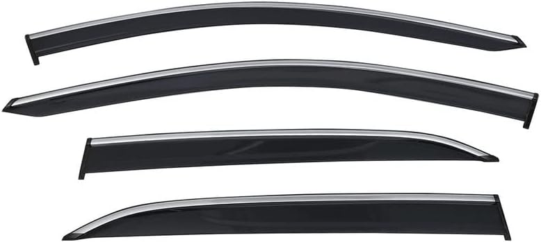 Chrome Window Deflectors Compatible with Chevrolet Equinox 2018 2019 2020 2021 2022 Window Visor Sun Rain Deflector Guards Chrome