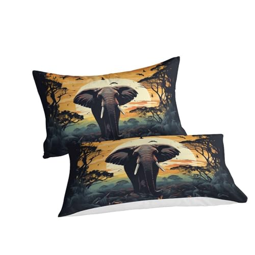 Parure de lit éléphant 3D anti-plis en microfibre King pour un couchage toujours impeccable