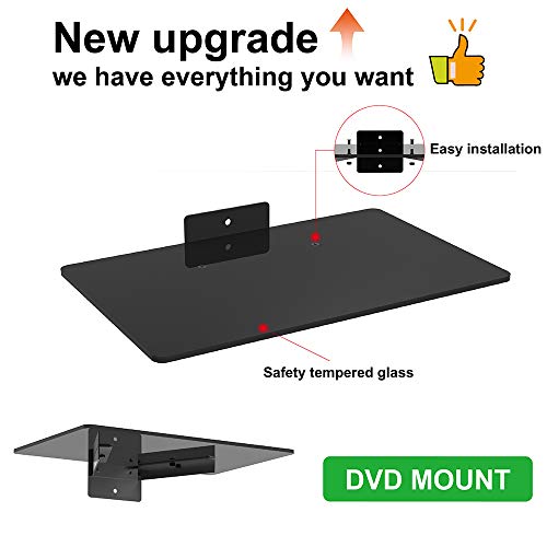 Mount World 1443 Compact Glass Component Single Shelf For Dvd Player, Blu-Ray Player, Cable Box, Satellite, Wii And Video Accessories (13.8 X 8.7 X 0.2 Inch) #TOP1