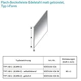 Altura 60 mm – Ancho 1,0 mm 75 metros Rodapié / zócalo TYP i 60-1 (acero inoxidable mate cepillado / 61894-2 SK) - autoadhesivo