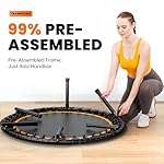 Zupapa 48" Foldable Rebounder, 550LBS Fitness Trampoline with Durable Bungees, Adjustable Handl, Stable & Quiet Exercise Rebounder for Adults, Great Mini Trampoline for Indoor/Garden Workout - Image 2