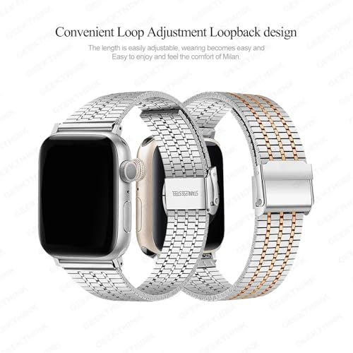 Bracelet en acier inoxydable SCRUBY élégant pour Apple Watch Ultra 2 et Series 10 - 7