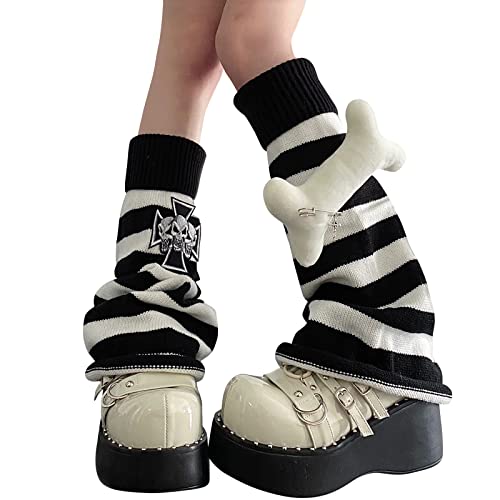 Lebaley Women Kawaii Leg Warmers Gothic Punk Winter Warm Knit Socks Harajuku Loose High Socks #TOP1