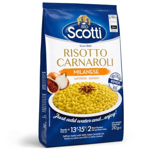 Riso Scotti - Milanese with Saffron, Carnaroli Rice, Easy to Cook, 7.4 oz