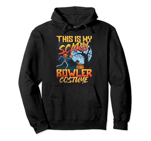 Funny This Is My Scary Bowler Bowling Halloween Costume Pullover Hoodie