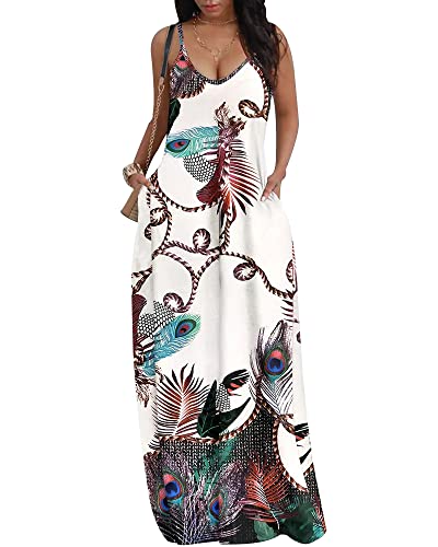 Image of SheKiss 2026 Women's Casual Summer Floral Long Maxi Dresses Floor Length Sleeveless Plus Size Sundresses